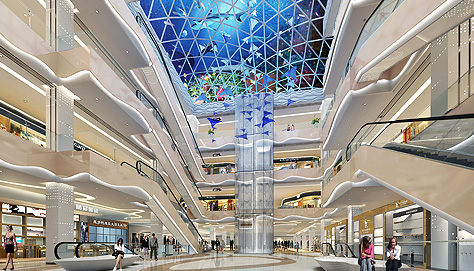 Atrium display in a commercial square in Jiangbei